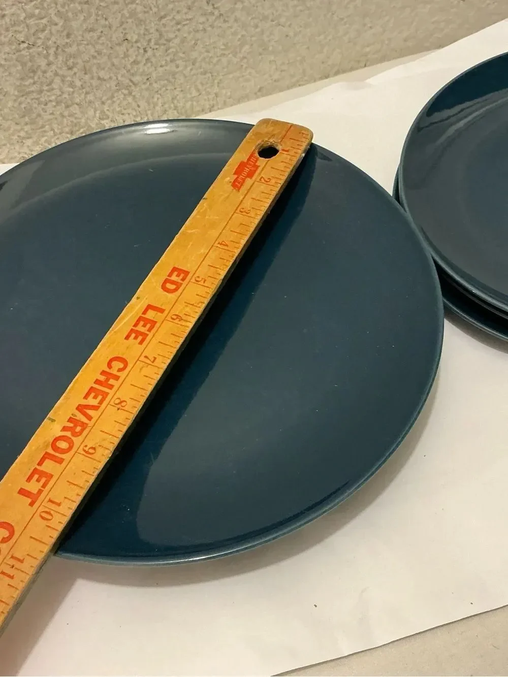 IKEA Stoneware Dark Blue 8” Set of 3 Salad Plates & 3 dinner plates 10.5” 22610